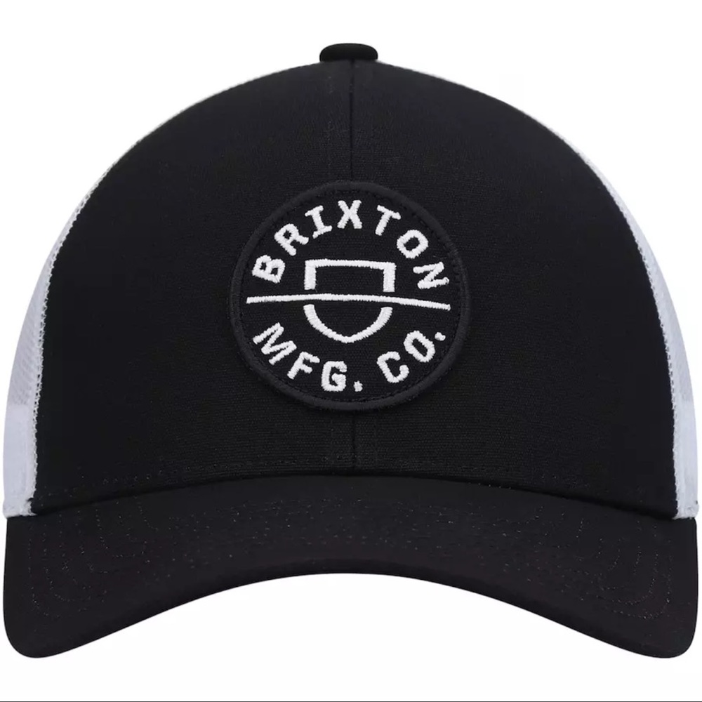 Brixton Supply Hat Cap Snapback Adjustable Black White Mesh One Size